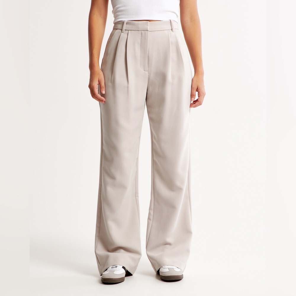 Curve Love A&F Sloane Tailored Wide Leg Pant